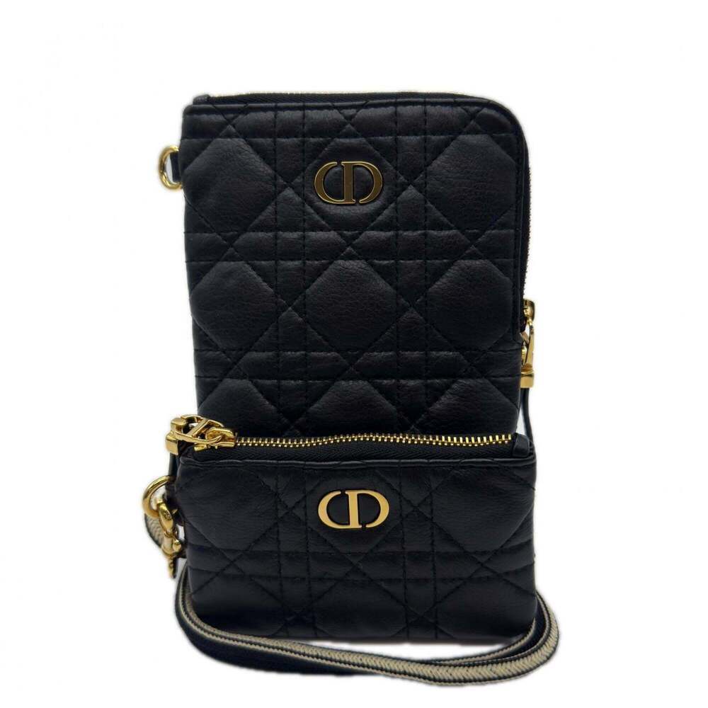 CHRISTIAN DIOR Black Leather Shoulder Bag